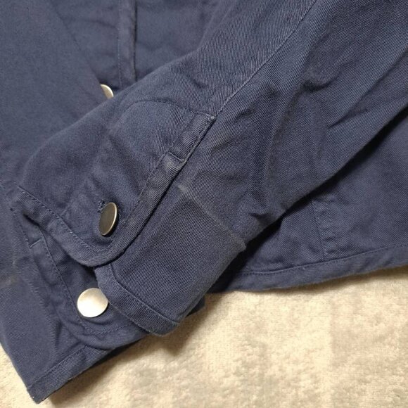 Pendleton Womens Navy Blue Collarless Jacket With Button Front & Flap Pockets XL - Picture 8 of 12